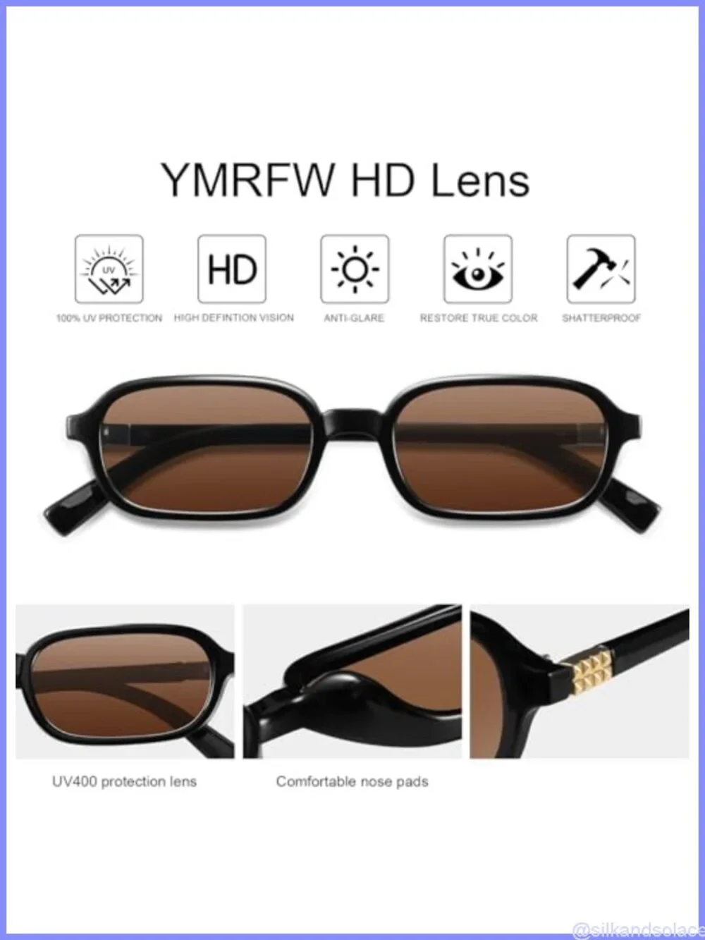 Retro Rectangular Sunglasses Women Narrow Square UV400 Protection